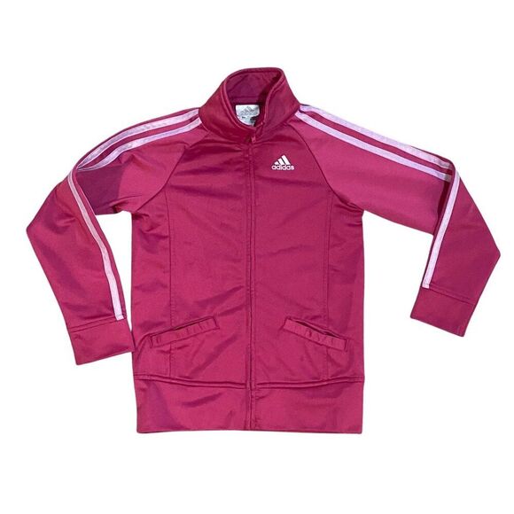 Adidas Girls Track Jacket Size 6X Magenta - Picture 1 of 3